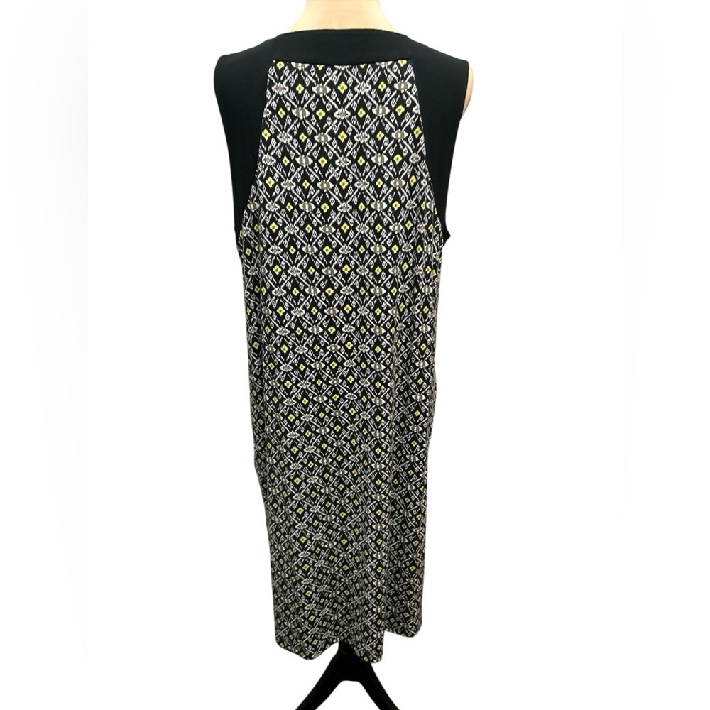 J. Jill Sheath Dress Knee Length Black White & Yellow Pattern Round Neck Large. - Picture 4 of 11